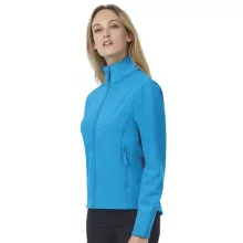 Női Softshell  Hosszú ujjú B&C Softshell Jacket ID.701/women Sötétkék/Neon Zöld