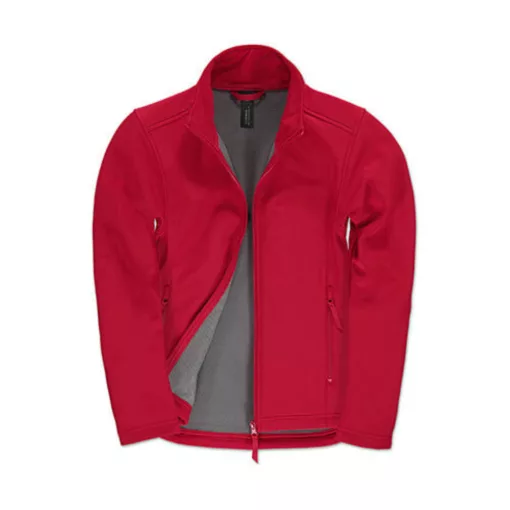 Női Softshell  Hosszú ujjú B&C Softshell Jacket ID.701/women Piros/Meleg Szürke