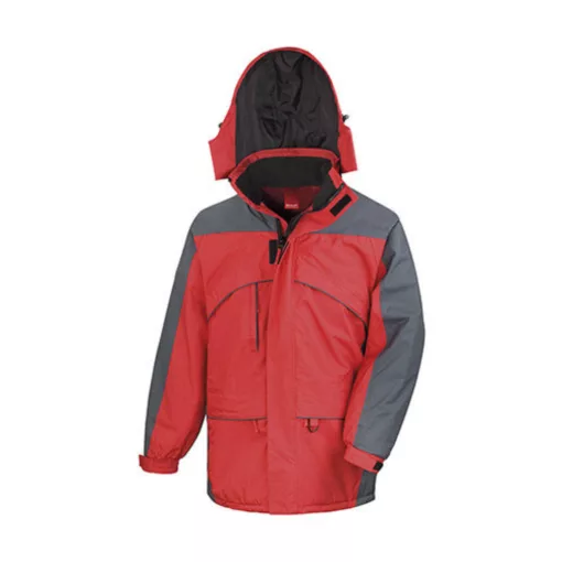 Uniszex Kabát Kapucnis  Result Seneca Hi-Activity Jacket -3XL, Anthracite/Fekete