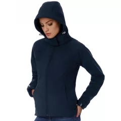 Női kapucnis kabát B and C Hooded Softshell/women XS, Fehér