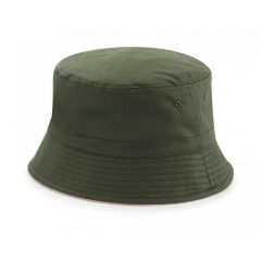 Uniszex sapka Beechfield Reversible Bucket Hat S/M, Oliva zöld Green/Kő kék
