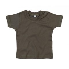 Bébi rövid ujjú póló BabyBugz Baby T-Shirt 6-12, Világos Oliva zöld Organik