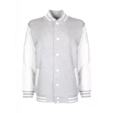 Gyerek Kabát  Hosszú ujjú FDM Junior Varsity Jacket -5-6 (116), Sport Szürke/Fehér