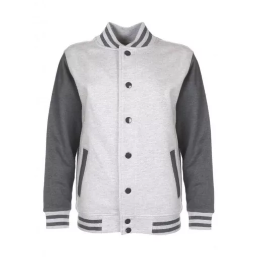 Gyerek Kabát  Hosszú ujjú FDM Junior Varsity Jacket -3-4 (104), Sport Szürke/Szénszürke