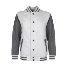 Gyerek Kabát  Hosszú ujjú FDM Junior Varsity Jacket -7-8 (128), Sport Szürke/Szénszürke