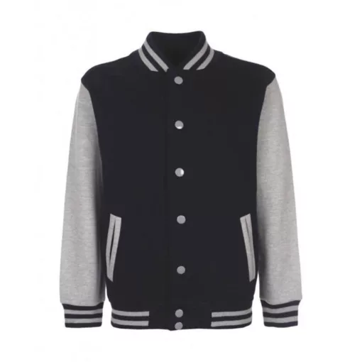 Gyerek Kabát  Hosszú ujjú FDM Junior Varsity Jacket -7-8 (128), Sötétkék/Sportszürke