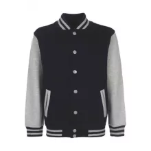 Gyerek Kabát  Hosszú ujjú FDM Junior Varsity Jacket -9-10 (140), Sötétkék/Sportszürke