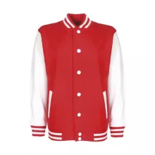 Gyerek Kabát  Hosszú ujjú FDM Junior Varsity Jacket -3-4 (104), Tűzpiros/Fehér