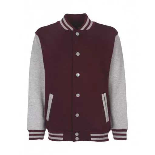 Gyerek Kabát  Hosszú ujjú FDM Junior Varsity Jacket -11-13 (152), Burgundi/Sport Szürke