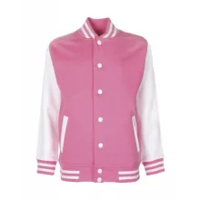 Gyerek Kabát  Hosszú ujjú FDM Junior Varsity Jacket -11-13 (152), Bubblegum/Fehér
