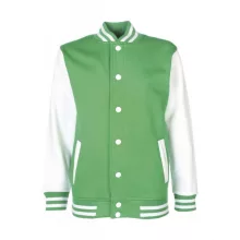 Gyerek Kabát  Hosszú ujjú FDM Junior Varsity Jacket -3-4 (104), Kelly zöld/fehér