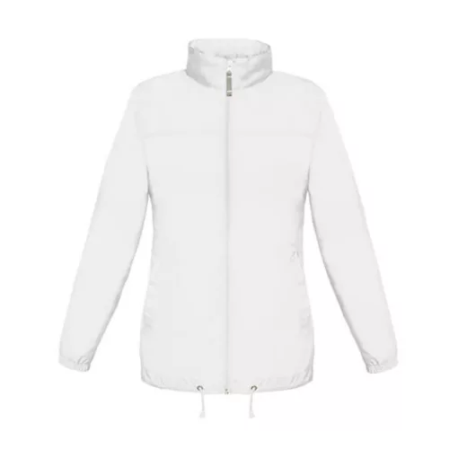Női Kabát Kapucnis  B&C Sirocco/women Windbreaker  Fehér