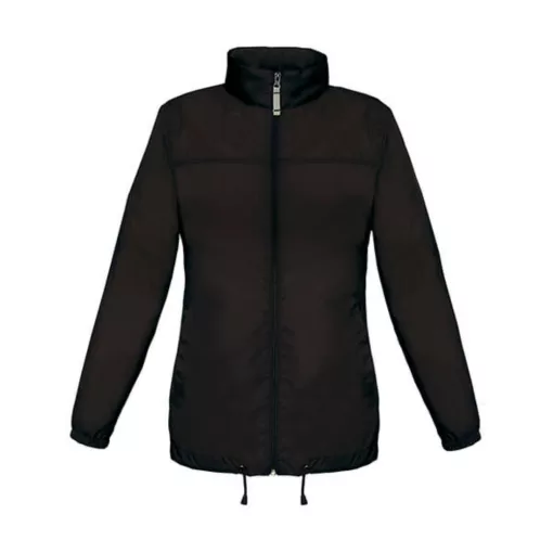 Női Kabát Kapucnis  B&C Sirocco/women Windbreaker  Fekete