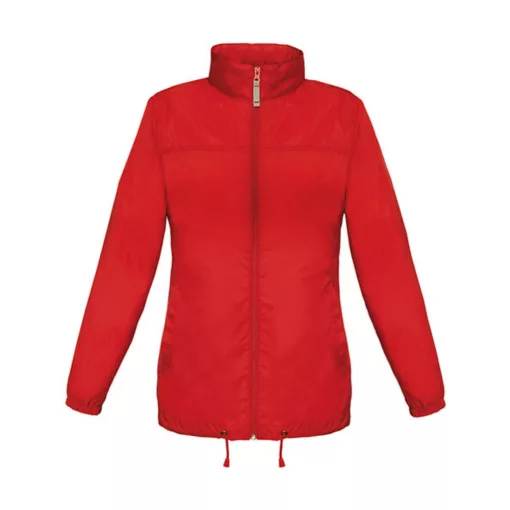 Női Kabát Kapucnis  B&C Sirocco/women Windbreaker  Piros