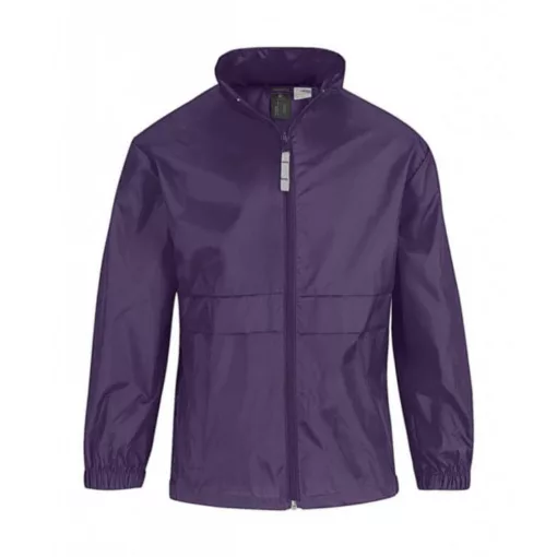 Gyerek Kabát Kapucnis  B & C Sirocco/kids Windbreaker -5/6 (110/116), Sötétkék (navy)