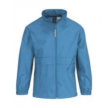 Gyerek Kabát Kapucnis  B & C Sirocco/kids Windbreaker -12/14 (152/164), Atoll kék
