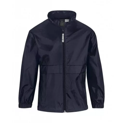 Gyerek Kabát Kapucnis  B & C Sirocco/kids Windbreaker -12/14 (152/164), Igazi zöld