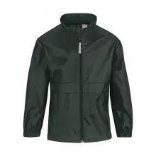 Gyerek Kabát Kapucnis  B & C Sirocco/kids Windbreaker -7/8 (122/128), Sötétzöld