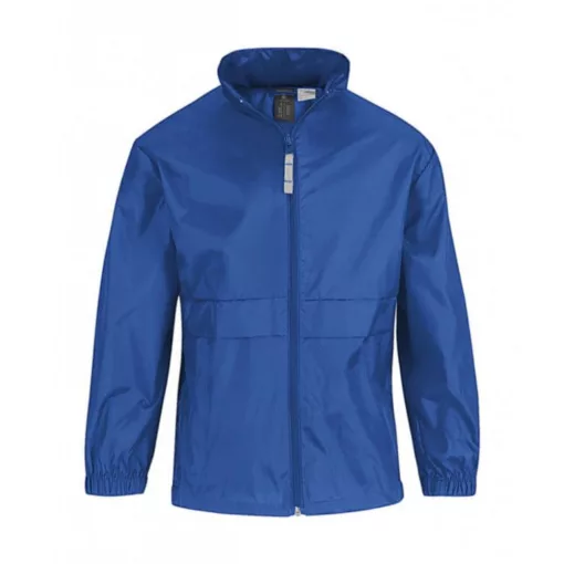 Gyerek Kabát Kapucnis  B & C Sirocco/kids Windbreaker -9/11 (134/146), Sötétzöld