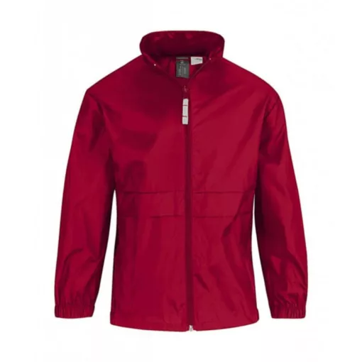 Gyerek Kabát Kapucnis  B & C Sirocco/kids Windbreaker -9/11 (134/146), Sötétzöld