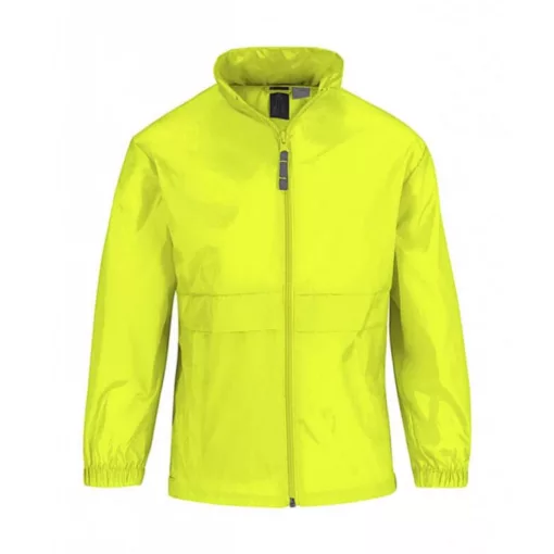 Gyerek Kabát Kapucnis  B & C Sirocco/kids Windbreaker -12/14 (152/164), Ultra Sárga