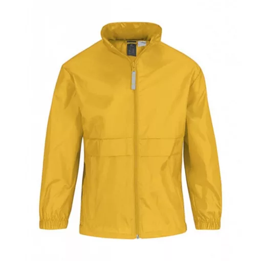 Gyerek Kabát Kapucnis  B & C Sirocco/kids Windbreaker -7/8 (122/128), Aranysárga