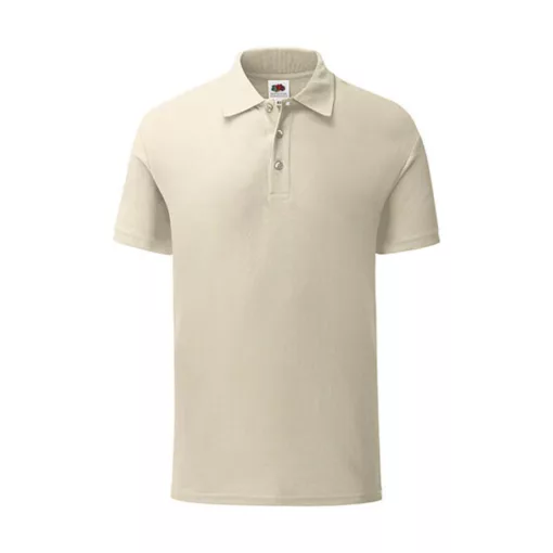 Uniszex rövid ujjú galléros póló Fruit of the Loom Iconic Polo -S, Naturál