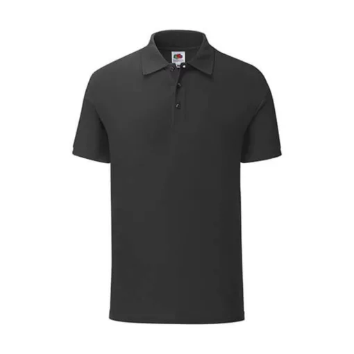 Uniszex rövid ujjú galléros póló Fruit of the Loom Iconic Polo -S, Fekete