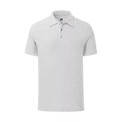Uniszex rövid ujjú galléros póló Fruit of the Loom Iconic Polo -S, Heather szürke