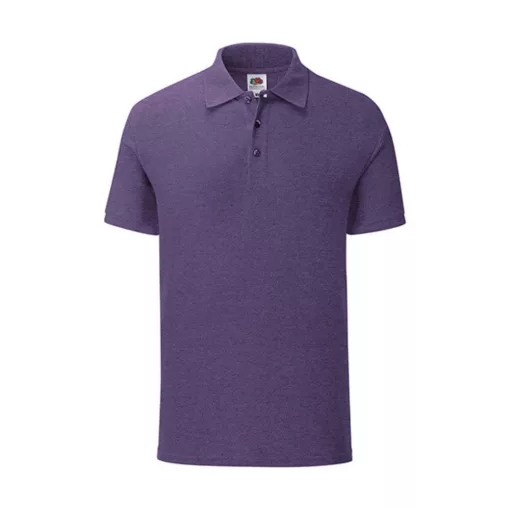 Uniszex rövid ujjú galléros póló Fruit of the Loom Iconic Polo -S, Heather lila