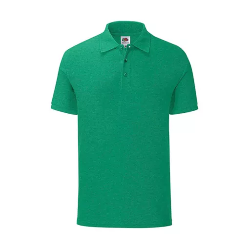 Uniszex rövid ujjú galléros póló Fruit of the Loom Iconic Polo -S, Retro Heather Green