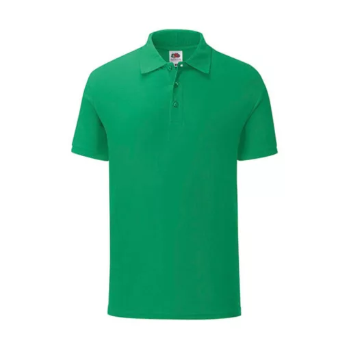 Uniszex rövid ujjú galléros póló Fruit of the Loom Iconic Polo -S, Kelly zöld