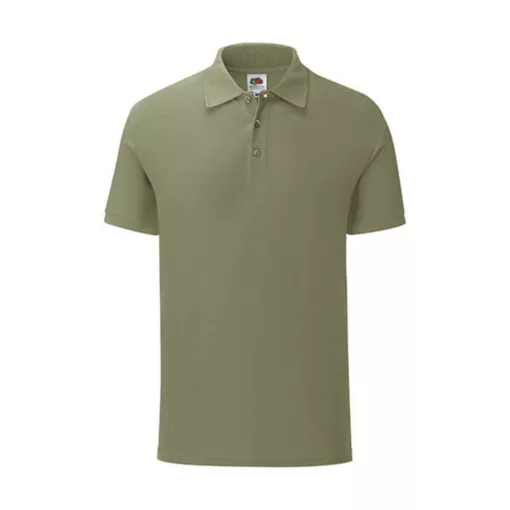 Uniszex rövid ujjú galléros póló Fruit of the Loom Iconic Polo -S, Classic Oliva zöld