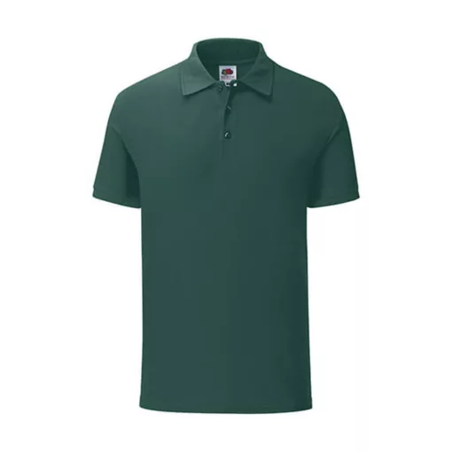 Uniszex rövid ujjú galléros póló Fruit of the Loom Iconic Polo -S, Erdő zöld
