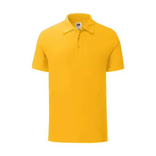 Uniszex rövid ujjú galléros póló Fruit of the Loom Iconic Polo -S, Napraforgó sárga