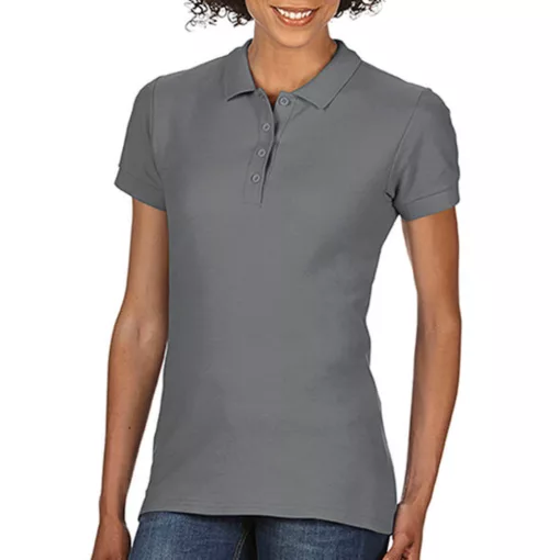 Női Galléros póló  Rövid ujjú Gildan Softstyle Ladies Double Pique Polo   Szénszürke   urespol