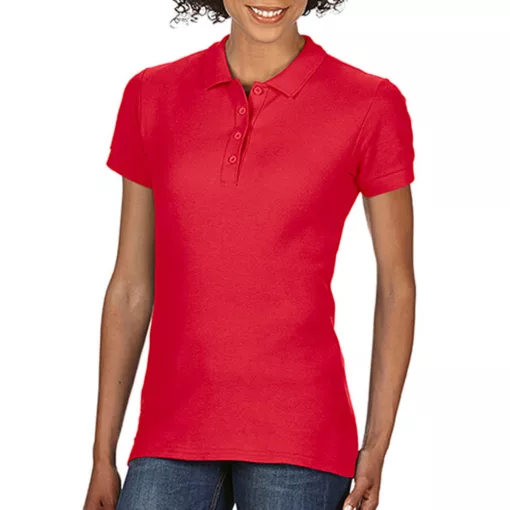 Női Galléros póló  Rövid ujjú Gildan Softstyle Ladies Double Pique Polo   Piros   urespolo.hu