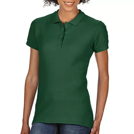 Női Galléros póló  Rövid ujjú Gildan Softstyle Ladies Double Pique Polo   Sötétzöld   urespolo