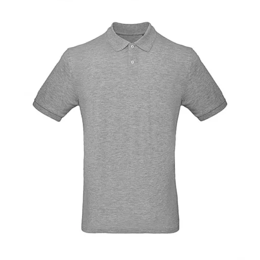 Férfi rövid ujjú organikus galléros póló B and C Organic Inspire Polo /men S, Heather szürke