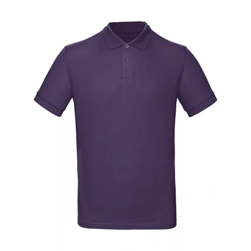 Férfi rövid ujjú organikus galléros póló B and C Organic Inspire Polo /men S, Sugárzó lila