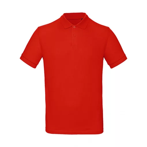 Férfi rövid ujjú organikus galléros póló B and C Organic Inspire Polo /men S, Tűzpiros
