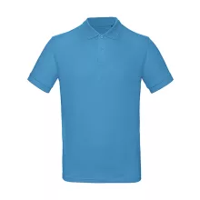 Férfi rövid ujjú organikus galléros póló B and C Organic Inspire Polo /men S, Türkizkék