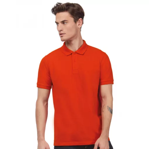 Férfi rövid ujjú organikus galléros póló B and C Organic Inspire Polo /men S, Türkizkék
