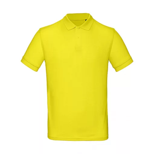 Férfi rövid ujjú organikus galléros póló B and C Organic Inspire Polo /men S, Napsárga