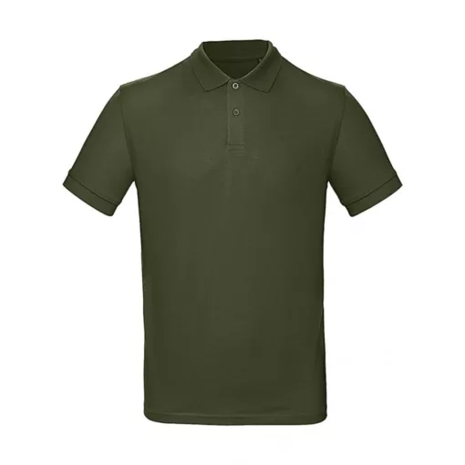 Férfi rövid ujjú organikus galléros póló B and C Organic Inspire Polo /men S, Városi khaki