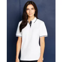 Női galléros póló  rövid ujjú Kustom Kit St. Mellion Polo   Fehér/Sötétkék navy   urespolo.hu