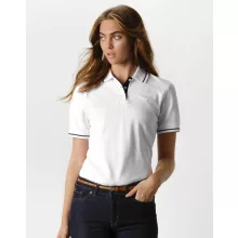 Női galléros póló  rövid ujjú Kustom Kit St. Mellion Polo   Fehér/Sötétkék navy   urespolo.hu