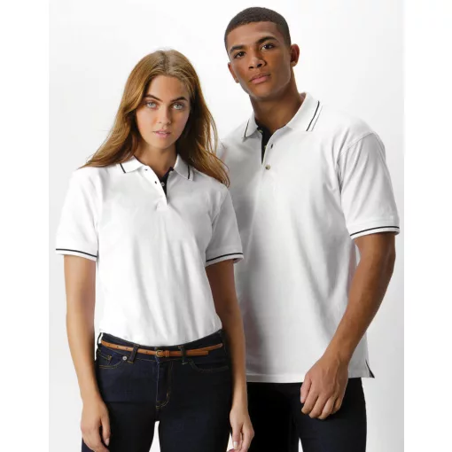 Női galléros póló  rövid ujjú Kustom Kit St. Mellion Polo   Fehér/Sötétkék navy   urespolo.hu