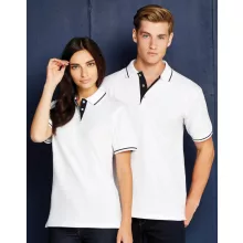 Női galléros póló  rövid ujjú Kustom Kit St. Mellion Polo   Fehér/Sötétkék navy   urespolo.hu