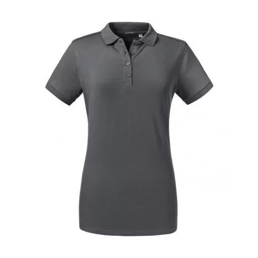 Női rövid ujjú galléros póló Russell Europe Ladies' Tailored Stretch Polo L, Konvoj szürke